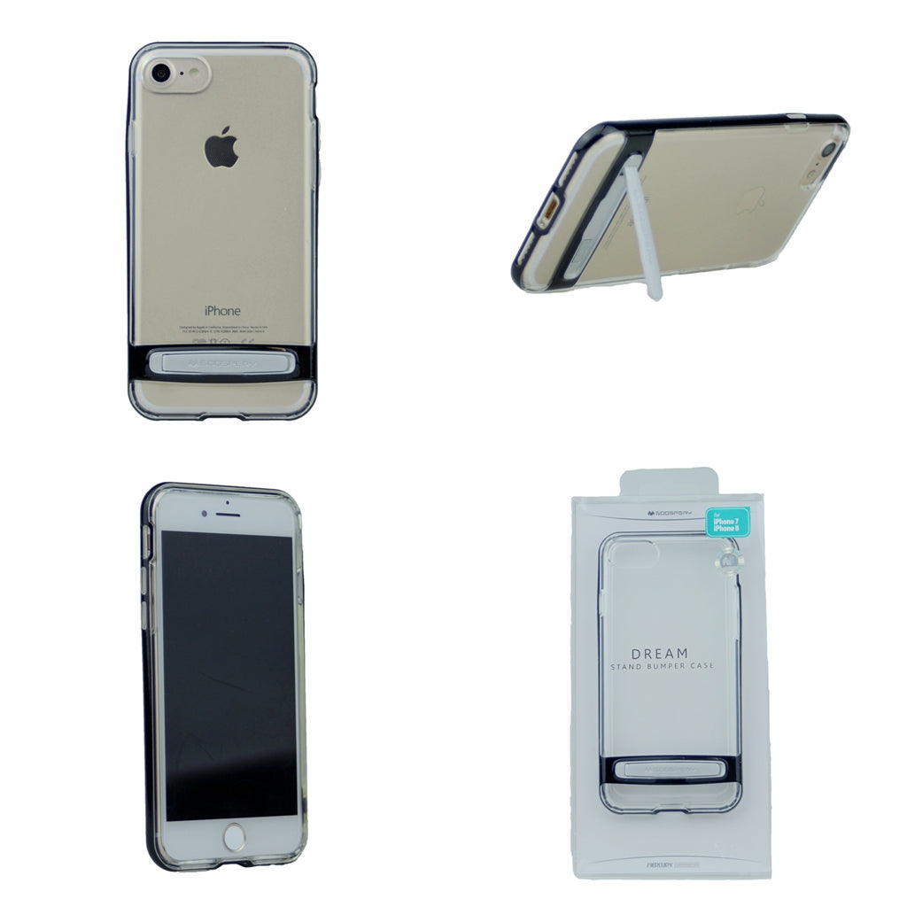 GOOSPERY for iPhone 7, iPhone 8, iPhone SE(20)(4.7") Detachable Electroplating Bumper Frame + TPU Shockproof Protective Back Cover Case with Holder