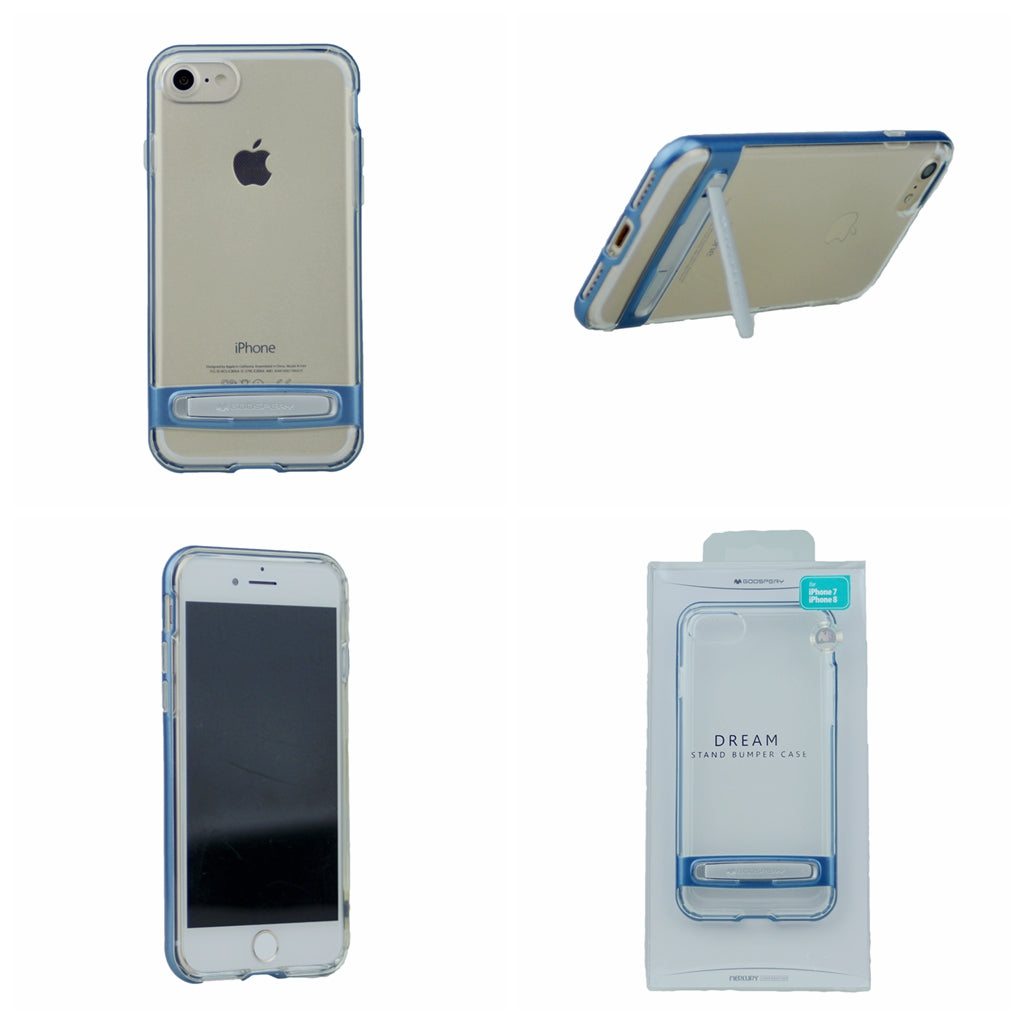 GOOSPERY for iPhone 7 Plus, iPhone 8 Plus(5.5") Detachable Electroplating Bumper Frame + TPU Shockproof Protective Back Cover Case with Holder