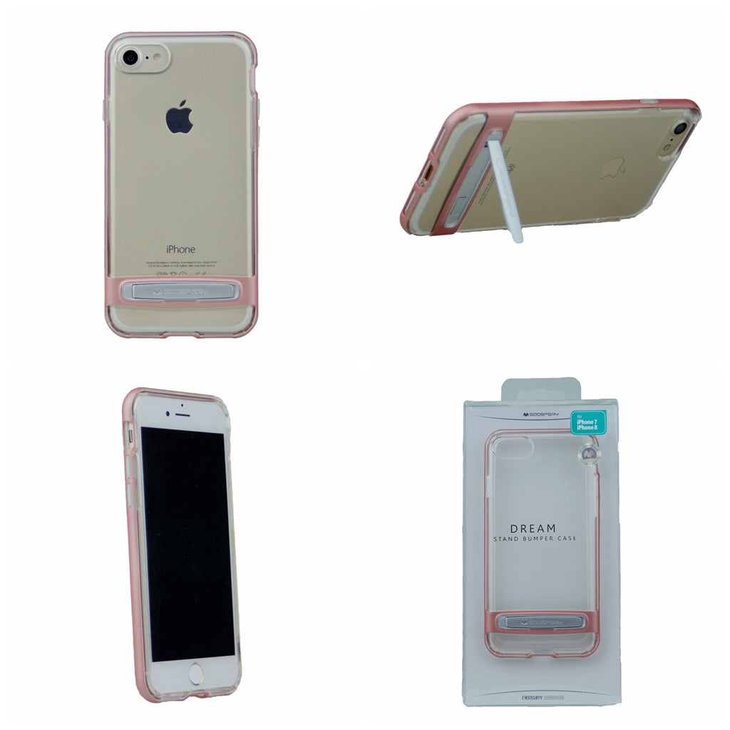 GOOSPERY for iPhone 7 Plus, iPhone 8 Plus(5.5") Detachable Electroplating Bumper Frame + TPU Shockproof Protective Back Cover Case with Holder
