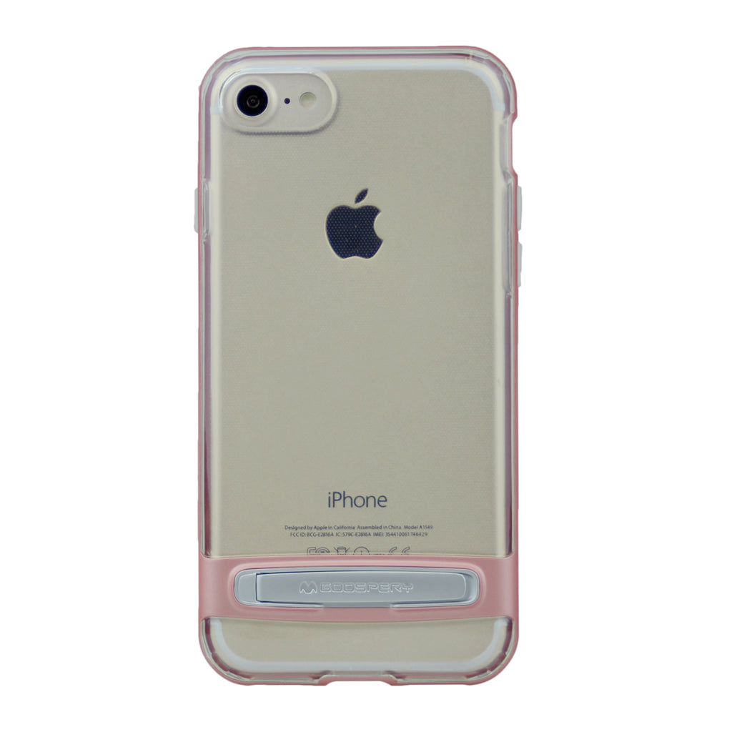 GOOSPERY for iPhone 7 Plus, iPhone 8 Plus(5.5") Detachable Electroplating Bumper Frame + TPU Shockproof Protective Back Cover Case with Holder