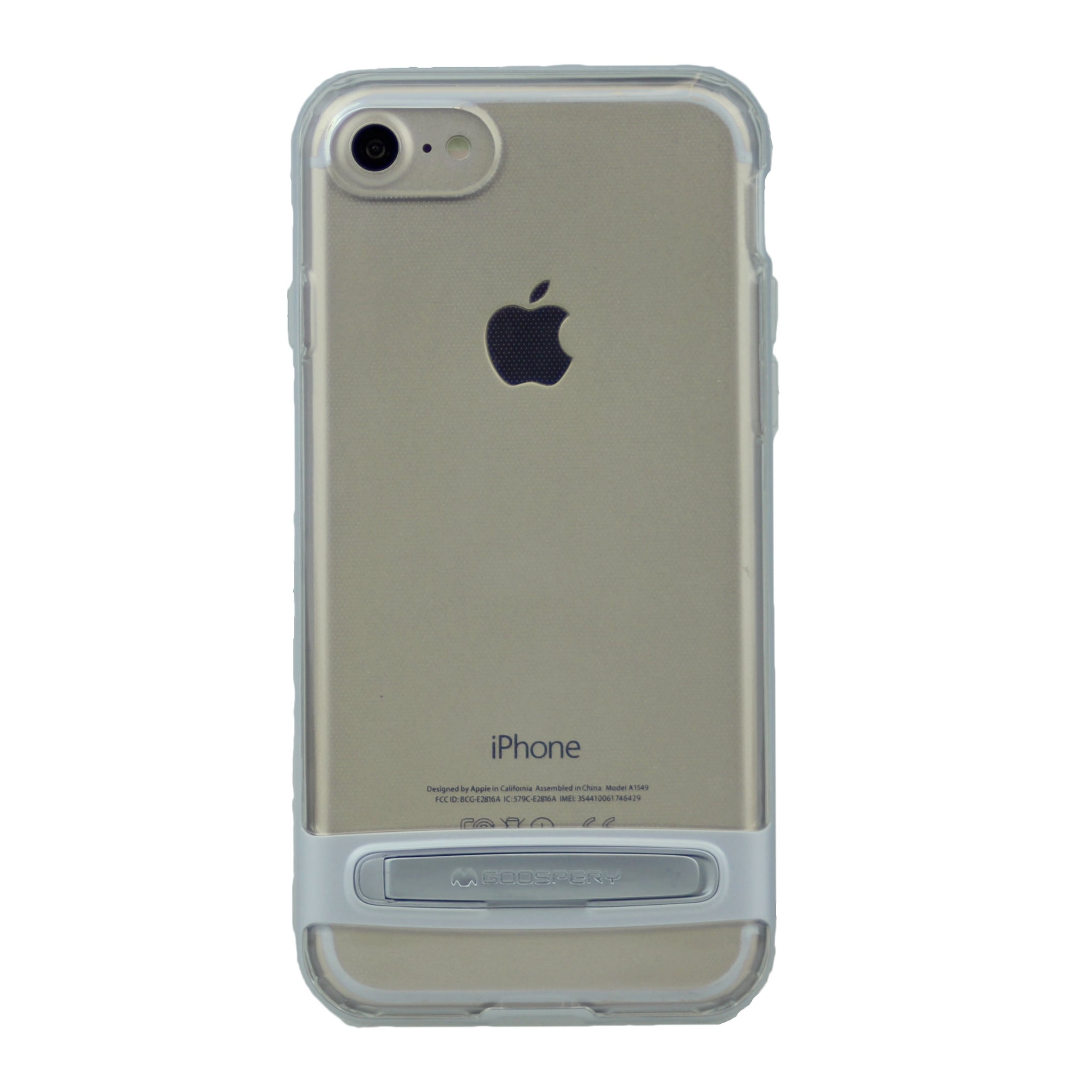 GOOSPERY for iPhone 7 Plus, iPhone 8 Plus(5.5") Detachable Electroplating Bumper Frame + TPU Shockproof Protective Back Cover Case with Holder