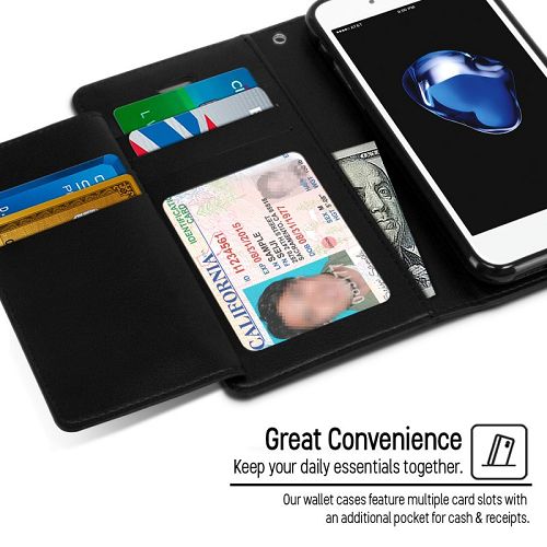 Goospery Rich iPhone 7 Plus, 8 Plus Wallet Case (5.5 inches) Extra Card Slots Leather Flip Cover