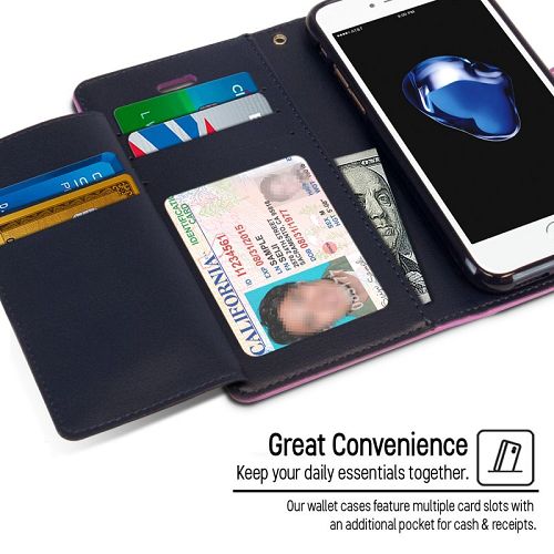 Goospery Rich iPhone 7 Plus, 8 Plus Wallet Case (5.5 inches) Extra Card Slots Leather Flip Cover