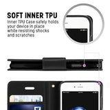 Goospery SONATA PREMIUM Leather Folio Flip Wallet Case w/Cards Slot Case For iPhone 7, 8, SE(20) 4.7"