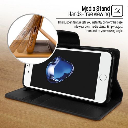 Goospery SONATA PREMIUM Leather Folio Flip Wallet Case w/Cards Slot Case For iPhone 7, 8, SE(20) 4.7"