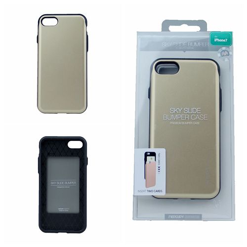 iPhone 7, 8, SE(20) Case [Sliding Card Holder] GOOSPERY Protective Dual Layer Bumper [TPU+PC] Cover with Card Slot Wallet