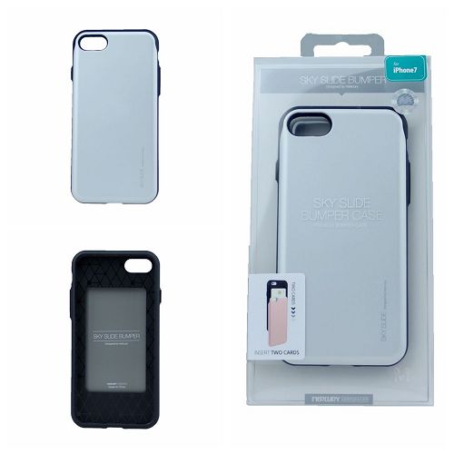 iPhone 7, 8, SE(20) Case [Sliding Card Holder] GOOSPERY Protective Dual Layer Bumper [TPU+PC] Cover with Card Slot Wallet