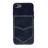PC+TPU [1 Card] Wallet Card Slot Holder Denim Fabric Back Cover For iPhone 7, 8, SE(20) 4.7"