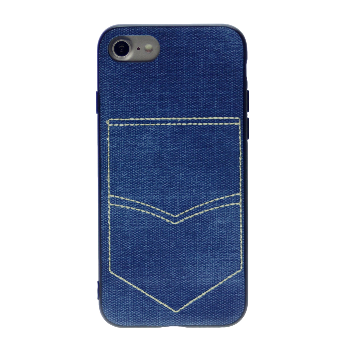 PC+TPU [1 Card] Wallet Card Slot Holder Denim Fabric Back Cover For iPhone 7 Plus, 8 Plus 5.5"