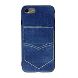 PC+TPU [1 Card] Wallet Card Slot Holder Denim Fabric Back Cover For iPhone 7 Plus, 8 Plus 5.5"