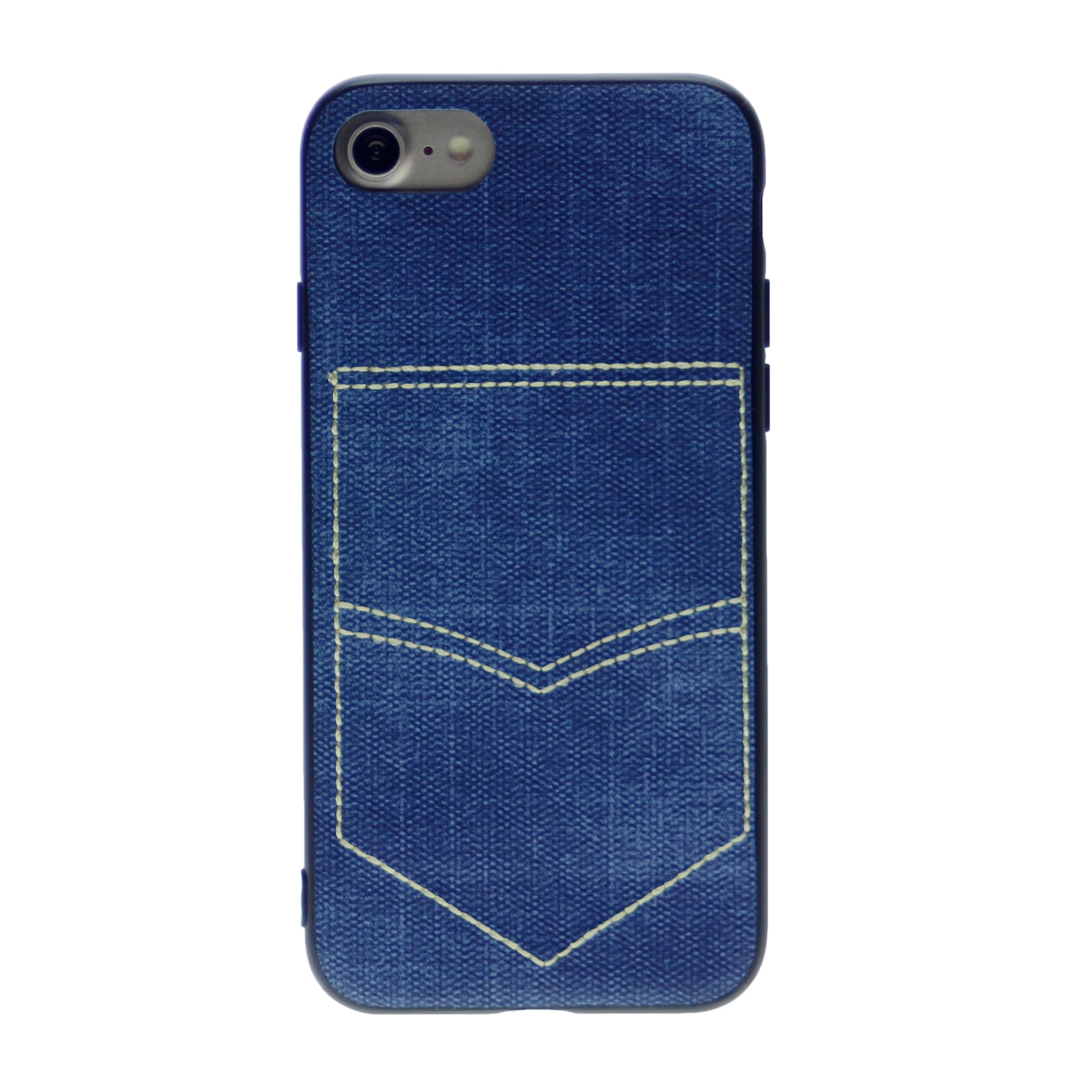 PC+TPU [1 Card] Wallet Card Slot Holder Denim Fabric Back Cover For iPhone 7 Plus, 8 Plus 5.5"