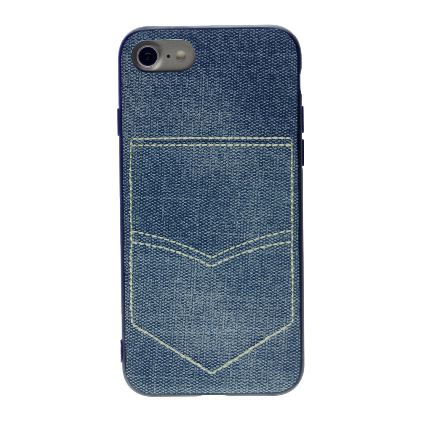 PC+TPU [1 Card] Wallet Card Slot Holder Denim Fabric Back Cover For iPhone 7, 8, SE(20) 4.7"