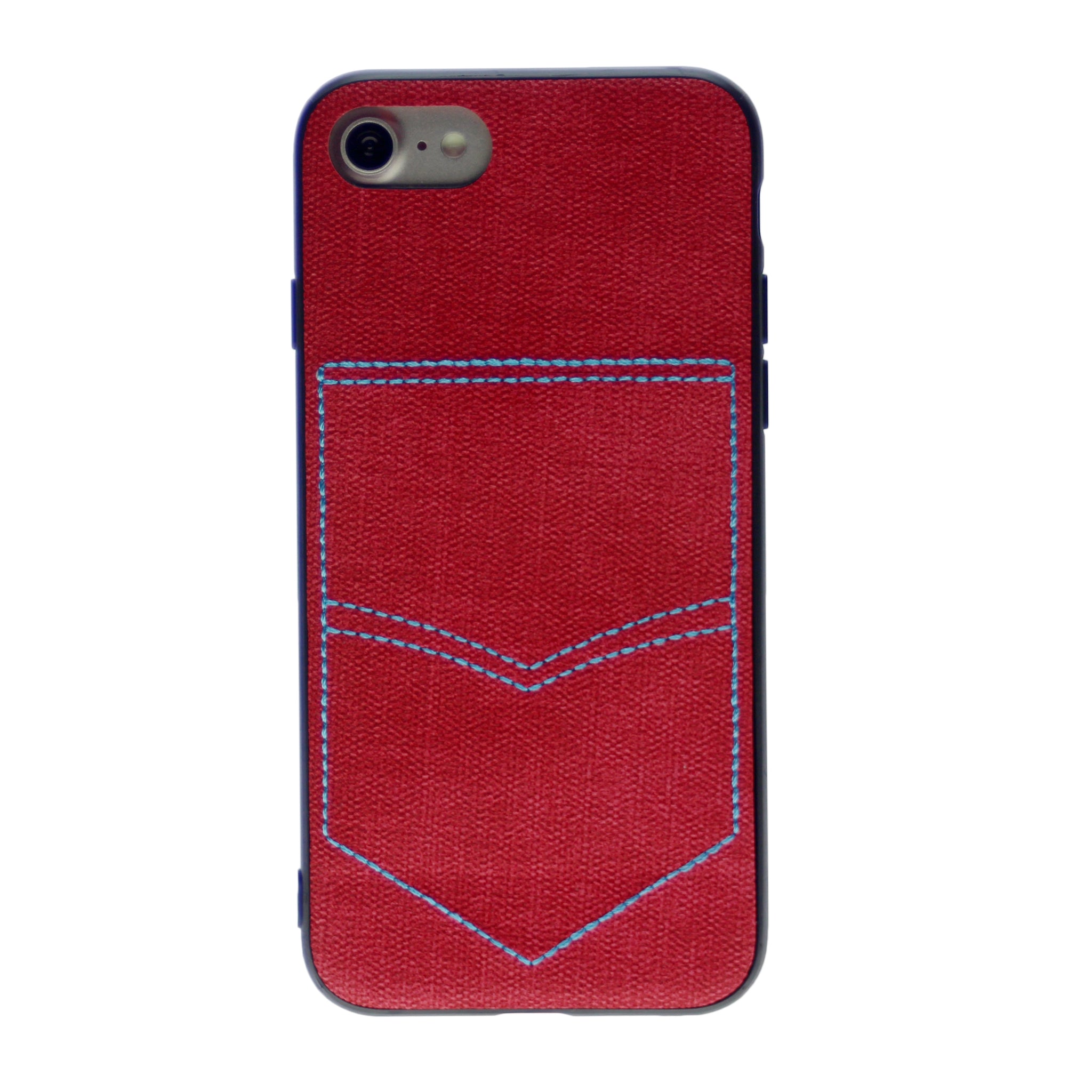 PC+TPU [1 Card] Wallet Card Slot Holder Denim Fabric Back Cover For iPhone 7, 8, SE(20) 4.7"