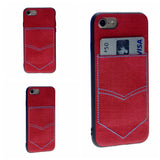 PC+TPU [1 Card] Wallet Card Slot Holder Denim Fabric Back Cover For iPhone 7, 8, SE(20) 4.7"