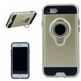 Anti-Drop PC Hard Armor Case Inner Soft TPU with 360 Degree Rotating Ring Holder for iPhone 7, 8, SE(20) 4.7"