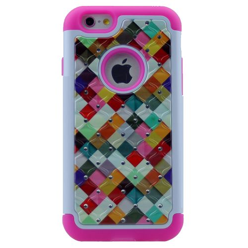 Bling Diamond Defender Cover Protection Shell 2 in 1 TPU PC Impact Shockproof Armor Glitter Back Case For iPhone 7, 8(4.7")