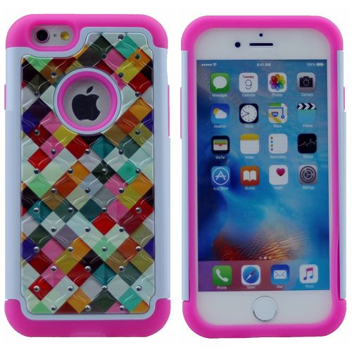 Bling Diamond Defender Cover Protection Shell 2 in 1 TPU PC Impact Shockproof Armor Glitter Back Case For iPhone 7, 8(4.7")