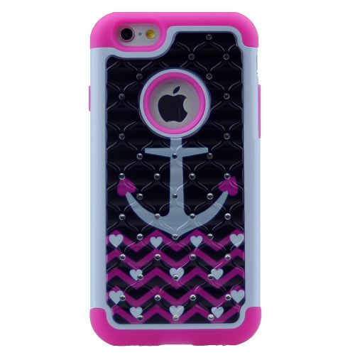 Bling Diamond Defender Cover Protection Shell 2 in 1 TPU PC Impact Shockproof Armor Glitter Back Case For iPhone 7 Plus, 8 Plus (5.5")