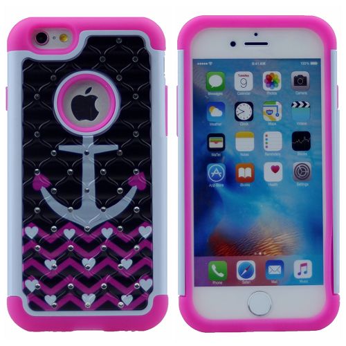 Bling Diamond Defender Cover Protection Shell 2 in 1 TPU PC Impact Shockproof Armor Glitter Back Case For iPhone 7, 8(4.7")