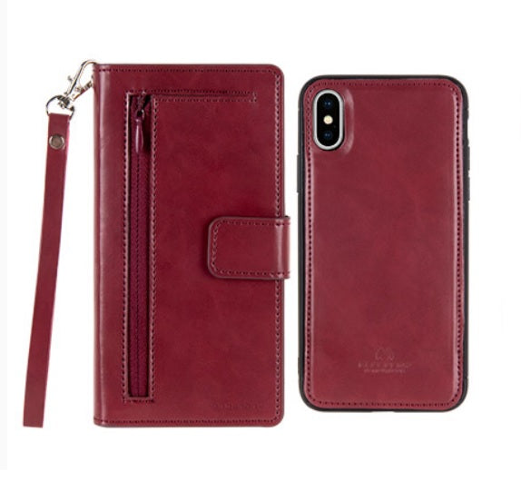 GOOSPERY Detachable Diary Horizontal Flip Leather Case with Holder & Card Slots & Zipper & Wallet For iPhone X(10), iPhone XS 5.8"