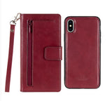 GOOSPERY Detachable Diary Horizontal Flip Leather Case with Holder & Card Slots & Zipper & Wallet For iPhone X(10), iPhone XS 5.8"