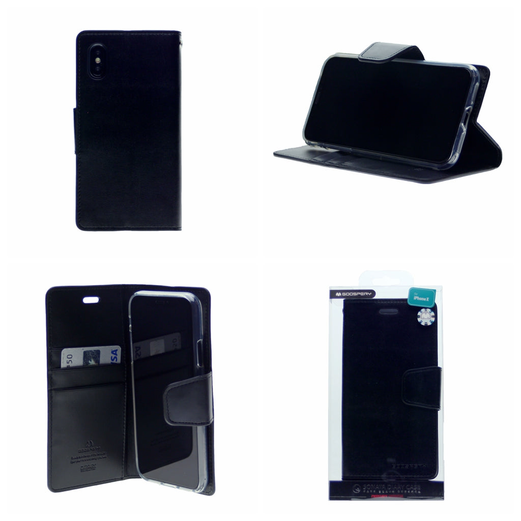 Goospery SONATA PREMIUM Leather Folio Flip Wallet Case w/Cards Slot Case For iPhone X(10), XS 5.8"