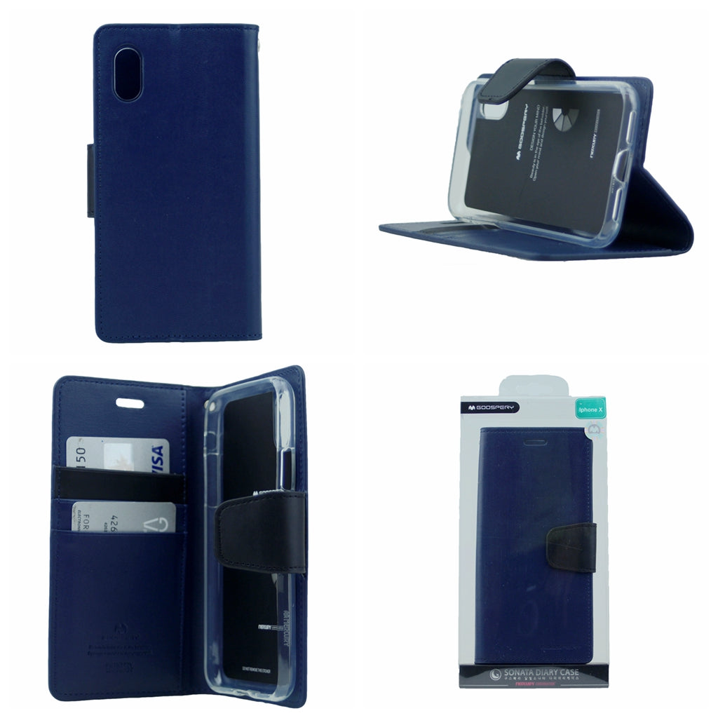 Goospery SONATA PREMIUM Leather Folio Flip Wallet Case w/Cards Slot Case For iPhone X(10), XS 5.8"