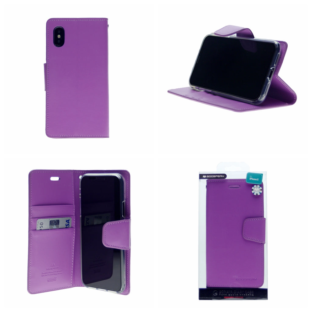 Goospery SONATA PREMIUM Leather Folio Flip Wallet Case w/Cards Slot Case For iPhone X(10), XS 5.8"