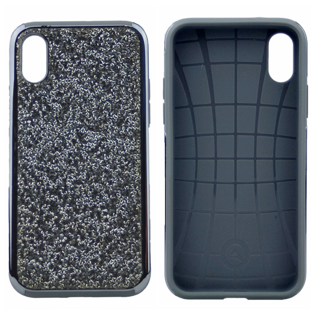 Glitter Bling Case, Diamond Shiny Sequin Rubber Hard Shell TPU Heavy Duty Protective Cover For iPhone X(10), iPhone XS 5.8"