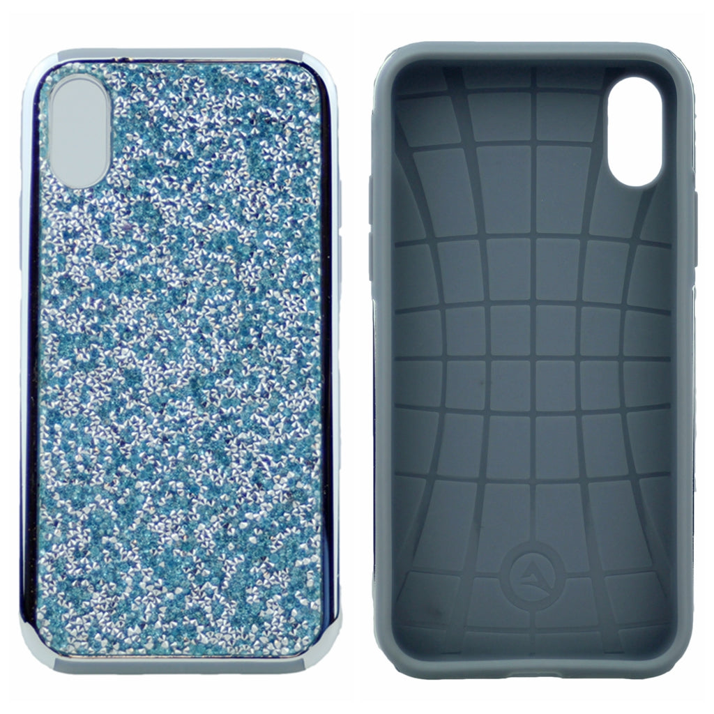 Glitter Bling Case, Diamond Shiny Sequin Rubber Hard Shell TPU Heavy Duty Protective Cover For iPhone X(10), iPhone XS 5.8"