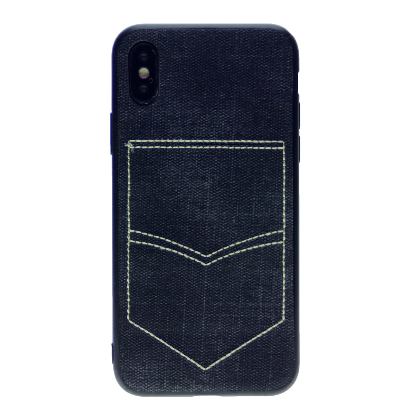 PC+TPU [1 Card] Wallet Card Slot Holder Denim Fabric Back Cover For iPhone X(10), iPhone XS 5.8"