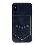 PC+TPU [1 Card] Wallet Card Slot Holder Denim Fabric Back Cover For iPhone X(10), iPhone XS 5.8"