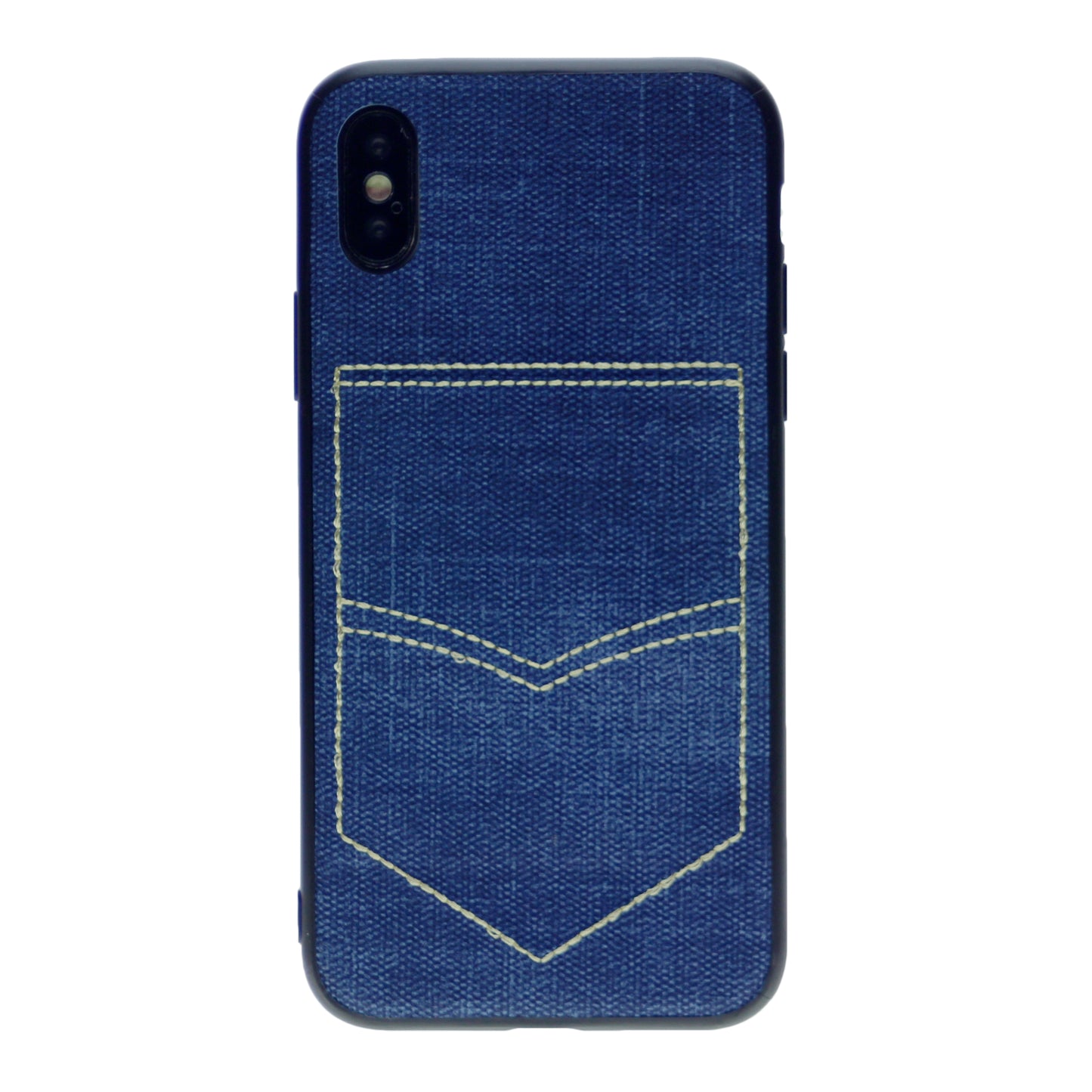 PC+TPU [1 Card] Wallet Card Slot Holder Denim Fabric Back Cover For iPhone X(10), iPhone XS 5.8"
