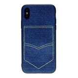 PC+TPU [1 Card] Wallet Card Slot Holder Denim Fabric Back Cover For iPhone X(10), iPhone XS 5.8"