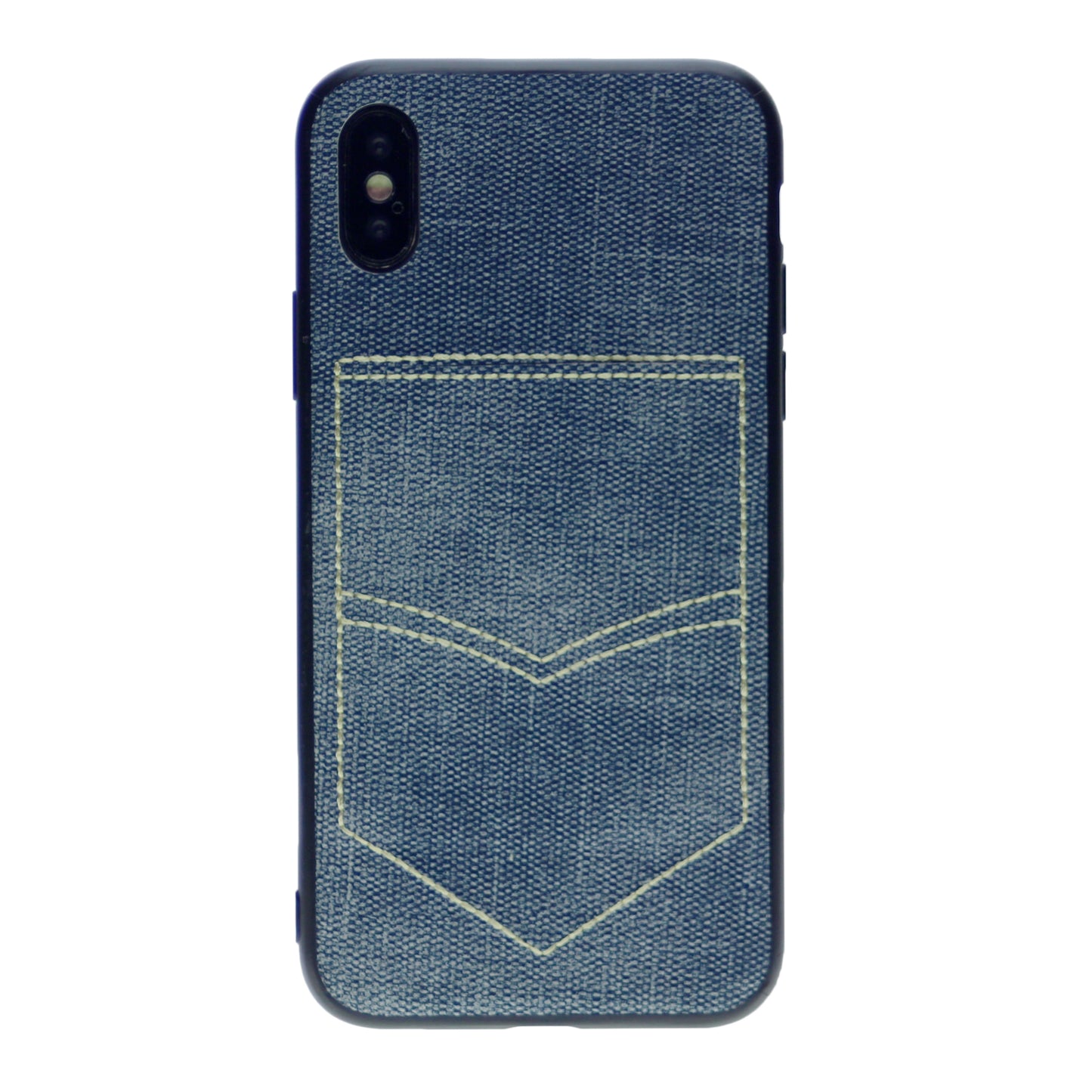 PC+TPU [1 Card] Wallet Card Slot Holder Denim Fabric Back Cover For iPhone X(10), iPhone XS 5.8"