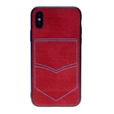 PC+TPU [1 Card] Wallet Card Slot Holder Denim Fabric Back Cover For iPhone X(10), iPhone XS 5.8"