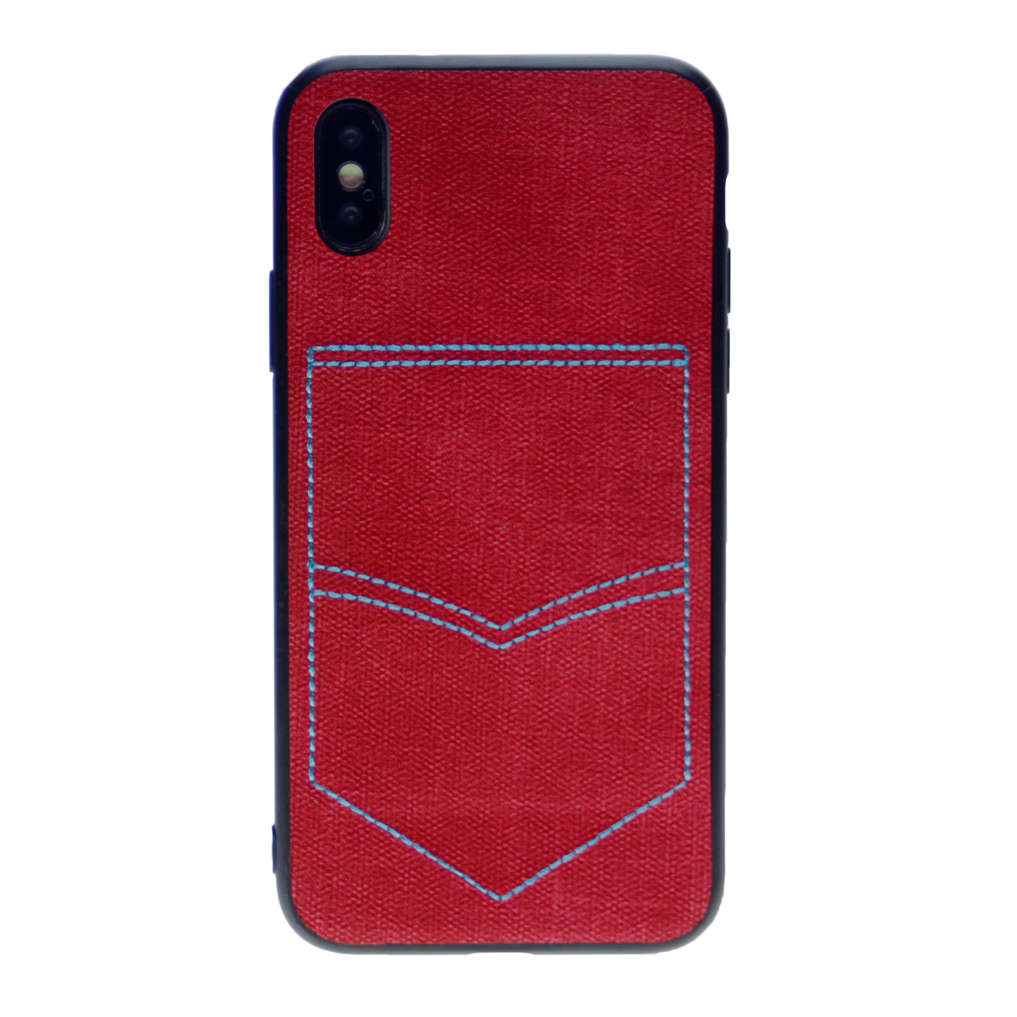 PC+TPU [1 Card] Wallet Card Slot Holder Denim Fabric Back Cover For iPhone X(10), iPhone XS 5.8"