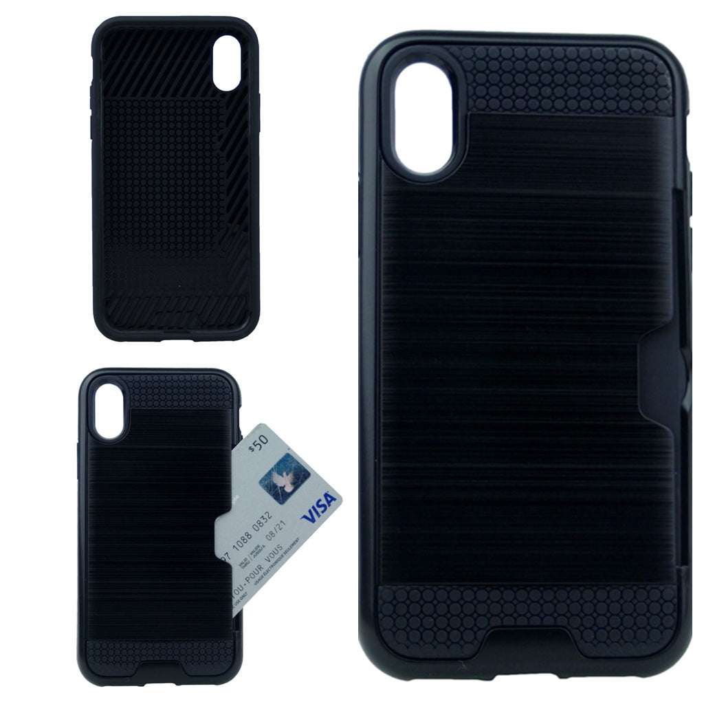 Verus Brushed Case [1 Card Slot] For Iphone X(10), iPhone XS 5.8" Hybrid Armor Shockproof Hard PC+TPU
