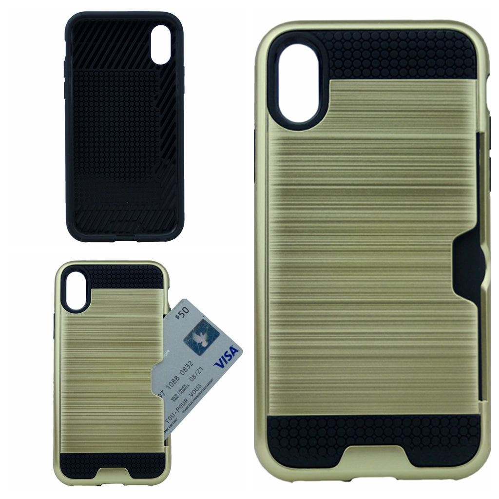 Verus Brushed Case [1 Card Slot] For Iphone X(10), iPhone XS 5.8" Hybrid Armor Shockproof Hard PC+TPU