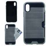 Verus Brushed Case [1 Card Slot] For Iphone X(10), iPhone XS 5.8" Hybrid Armor Shockproof Hard PC+TPU