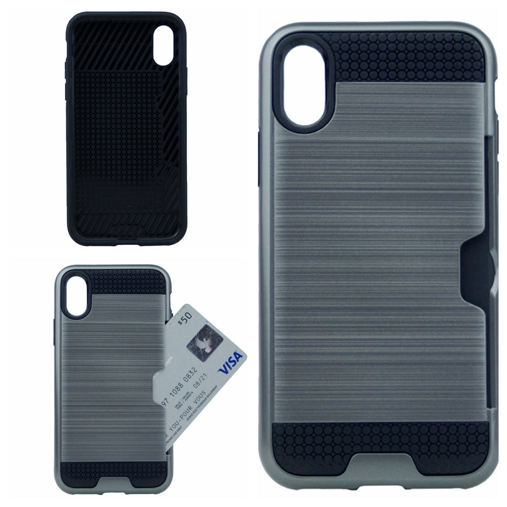Verus Brushed Case [1 Card Slot] For Iphone X(10), iPhone XS 5.8" Hybrid Armor Shockproof Hard PC+TPU