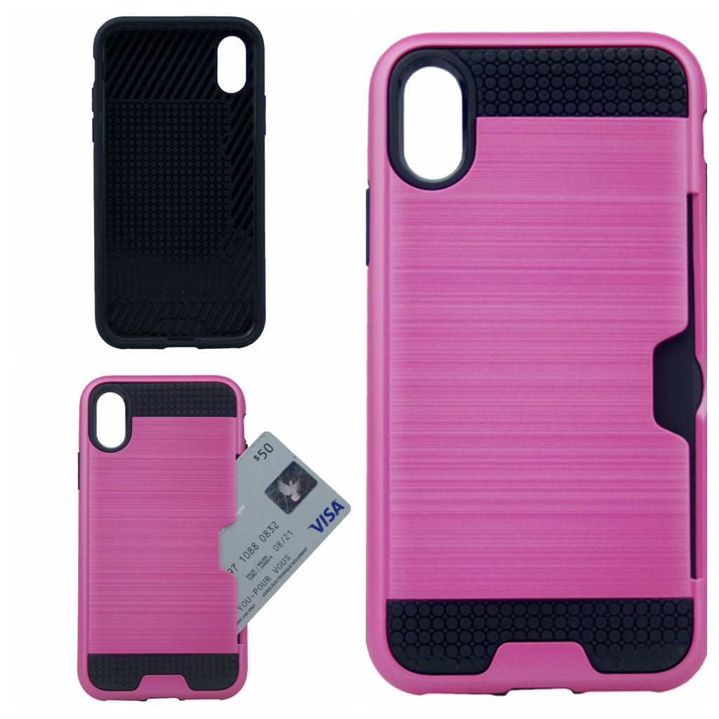 Verus Brushed Case [1 Card Slot] For Iphone X(10), iPhone XS 5.8" Hybrid Armor Shockproof Hard PC+TPU