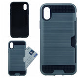 Verus Brushed Case [1 Card Slot] For Iphone X(10), iPhone XS 5.8" Hybrid Armor Shockproof Hard PC+TPU