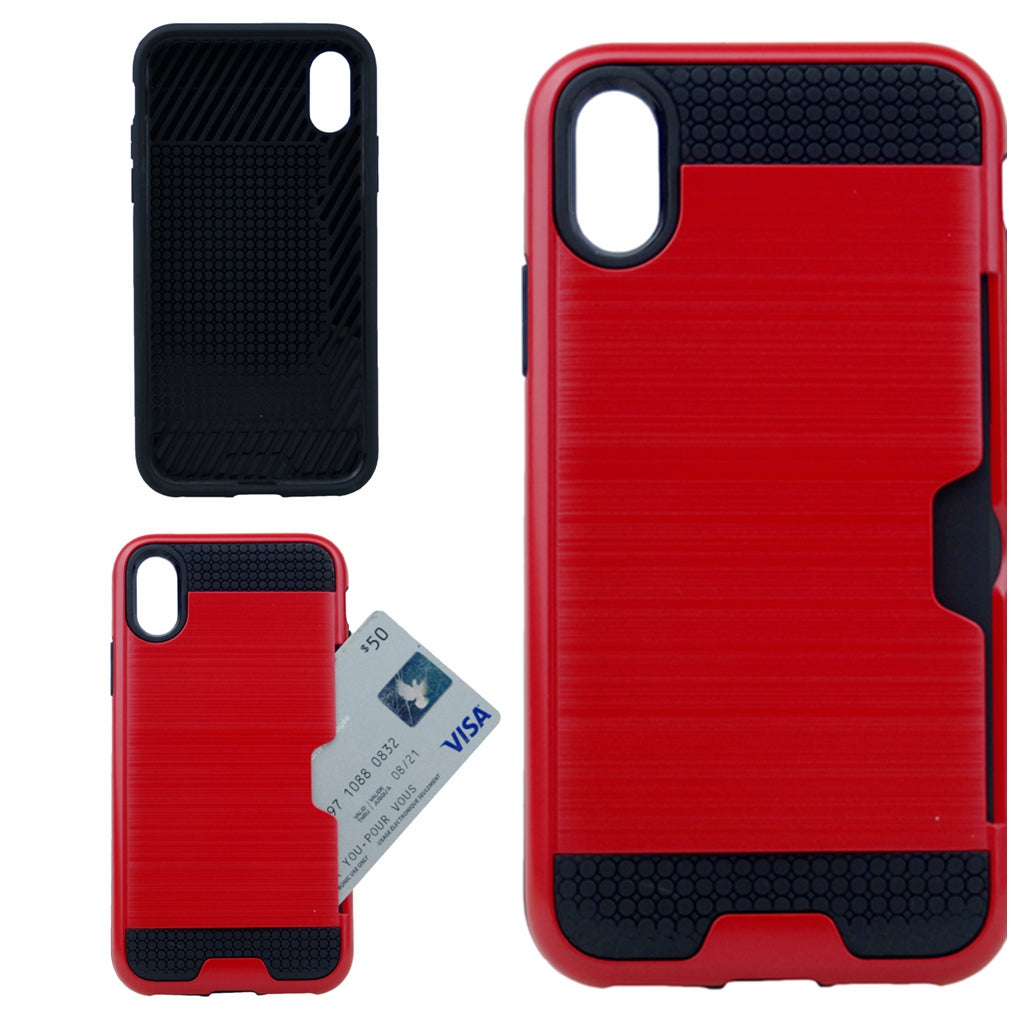 Verus Brushed Case [1 Card Slot] For Iphone X(10), iPhone XS 5.8" Hybrid Armor Shockproof Hard PC+TPU