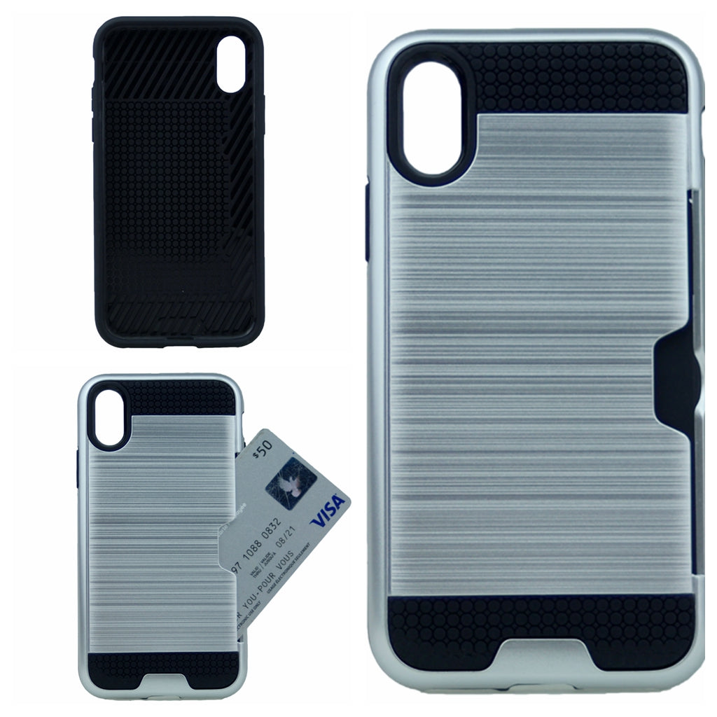 Verus Brushed Case [1 Card Slot] For Iphone X(10), iPhone XS 5.8" Hybrid Armor Shockproof Hard PC+TPU