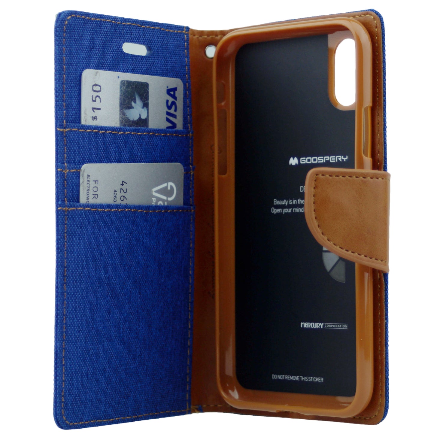 Goospery Canvas iPhone XS Max Wallet Case (6.5 inches) Denim Stand Flip Cover