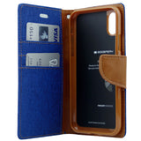 Goospery Canvas iPhone XS Max Wallet Case (6.5 inches) Denim Stand Flip Cover
