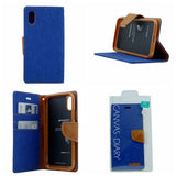 Goospery Canvas iPhone XS Max Wallet Case (6.5 inches) Denim Stand Flip Cover