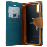 Goospery Canvas iPhone X(10), iPhone XS Wallet Case (5.8 inches) Denim Stand Flip Cover