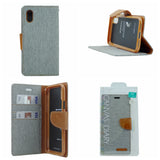 Goospery Canvas iPhone X(10), iPhone XS Wallet Case (5.8 inches) Denim Stand Flip Cover